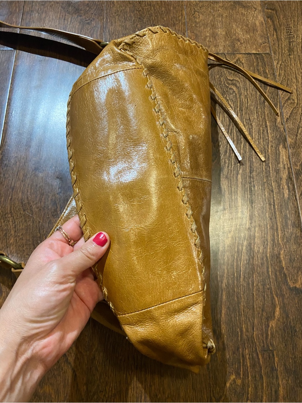Hobo tan braid leather shoulder bag - Picture 5 of 12